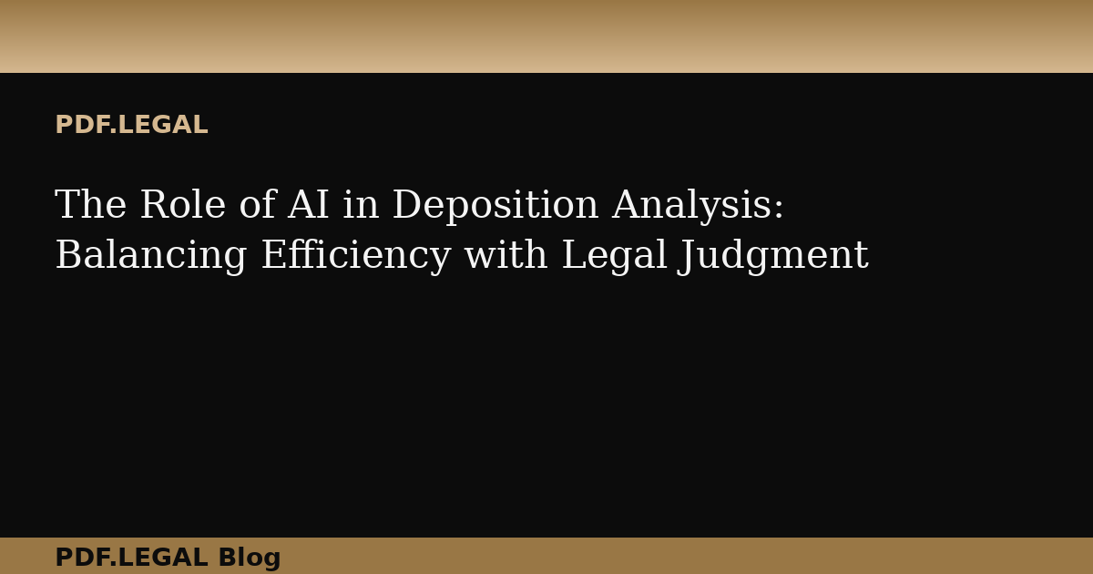 The Role of AI in Deposition Analysis: Balancing Efficiency with Legal Judgment